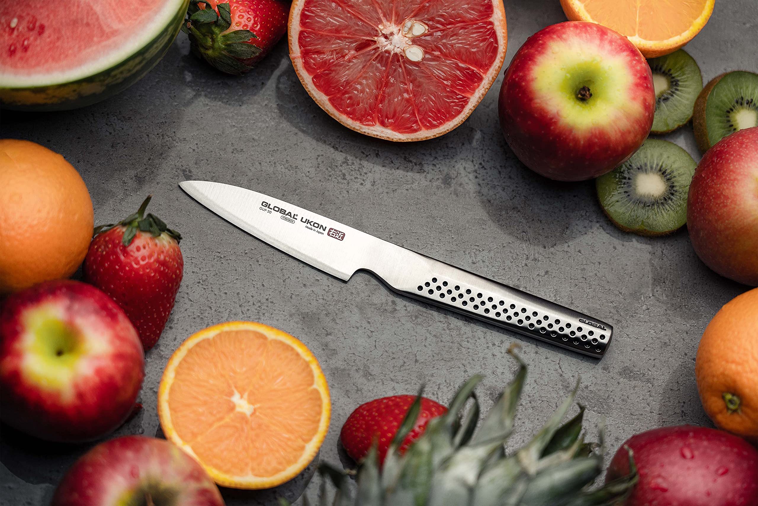 Global Ukon 3.5-Inch Paring Knife - Lightweight Japanese Stainless Steel, Razor Sharp Edge, Ambidextrous Thumb Rest, Made in Japan, GUF-30 - Image 4